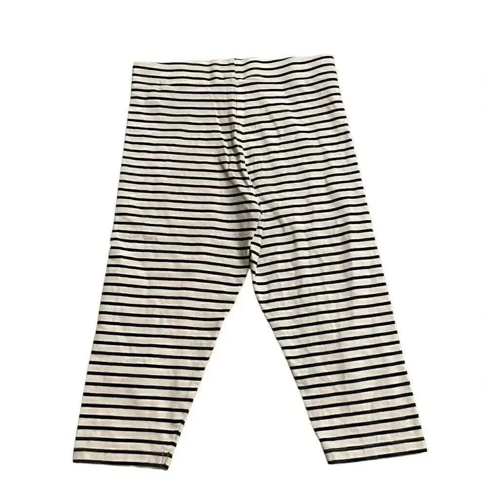 Boden White Navy Stripes Cotton Jogger Girl Capri Pants SZ 11-12